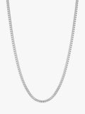 Collier chaîne à maillons carrés argenté BARTLETT LONDON pour homme 50 cm (marque britannique)