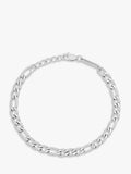 BARTLETT LONDON men's Figaro chain bracelet silver 20cm, UK version