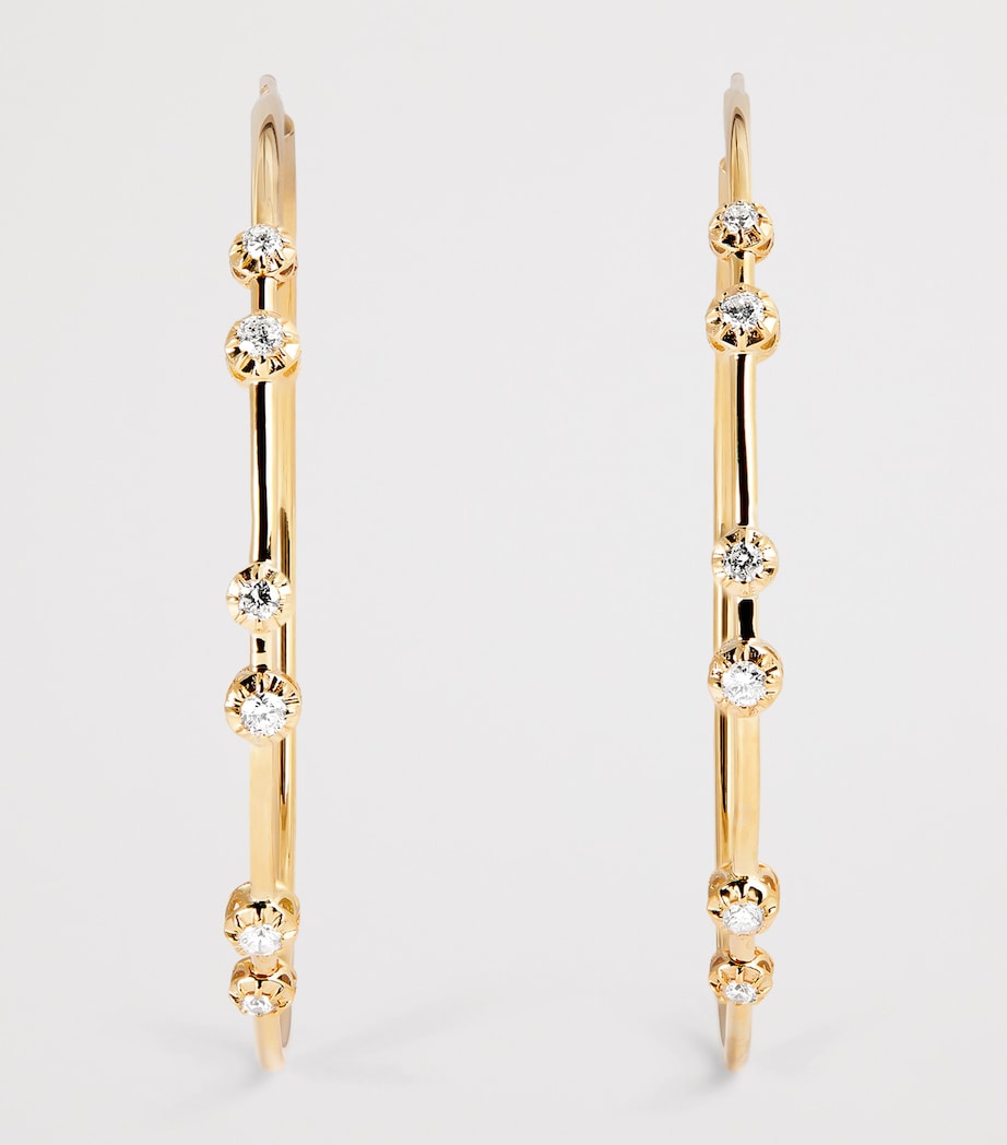 Jacquie Aiche yellow gold diamond Sophia hoop earrings - British product