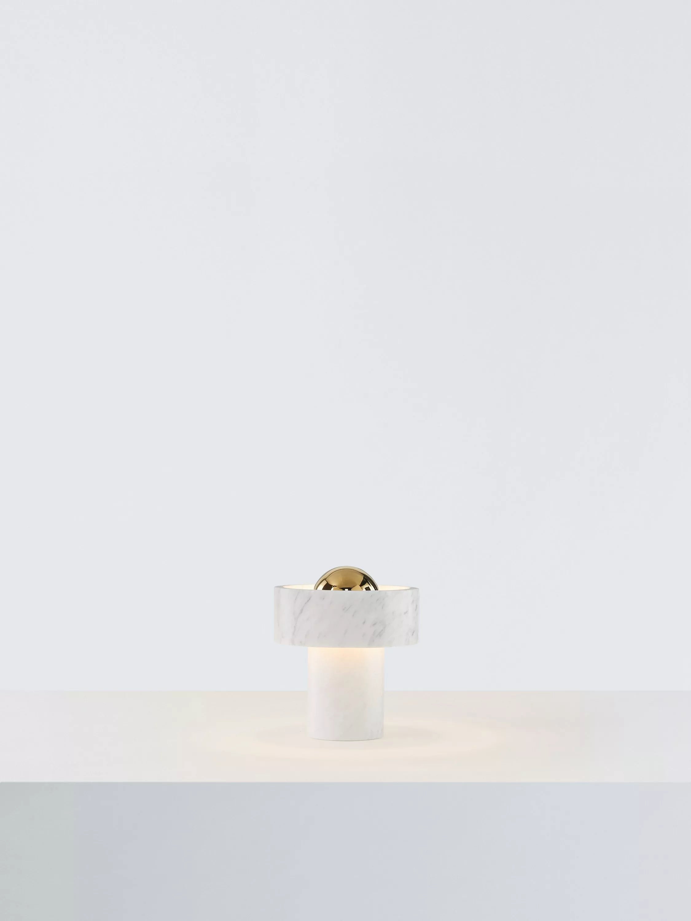 Tom Dixon stone marble table lamp with USB charging, UK version