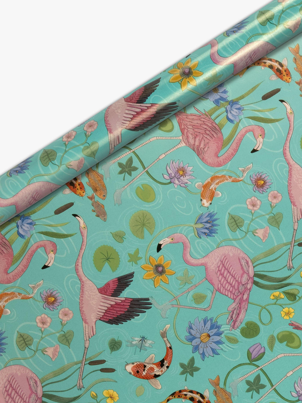 Pearlised Flamingo Pattern Gift Wrap Roll 3m