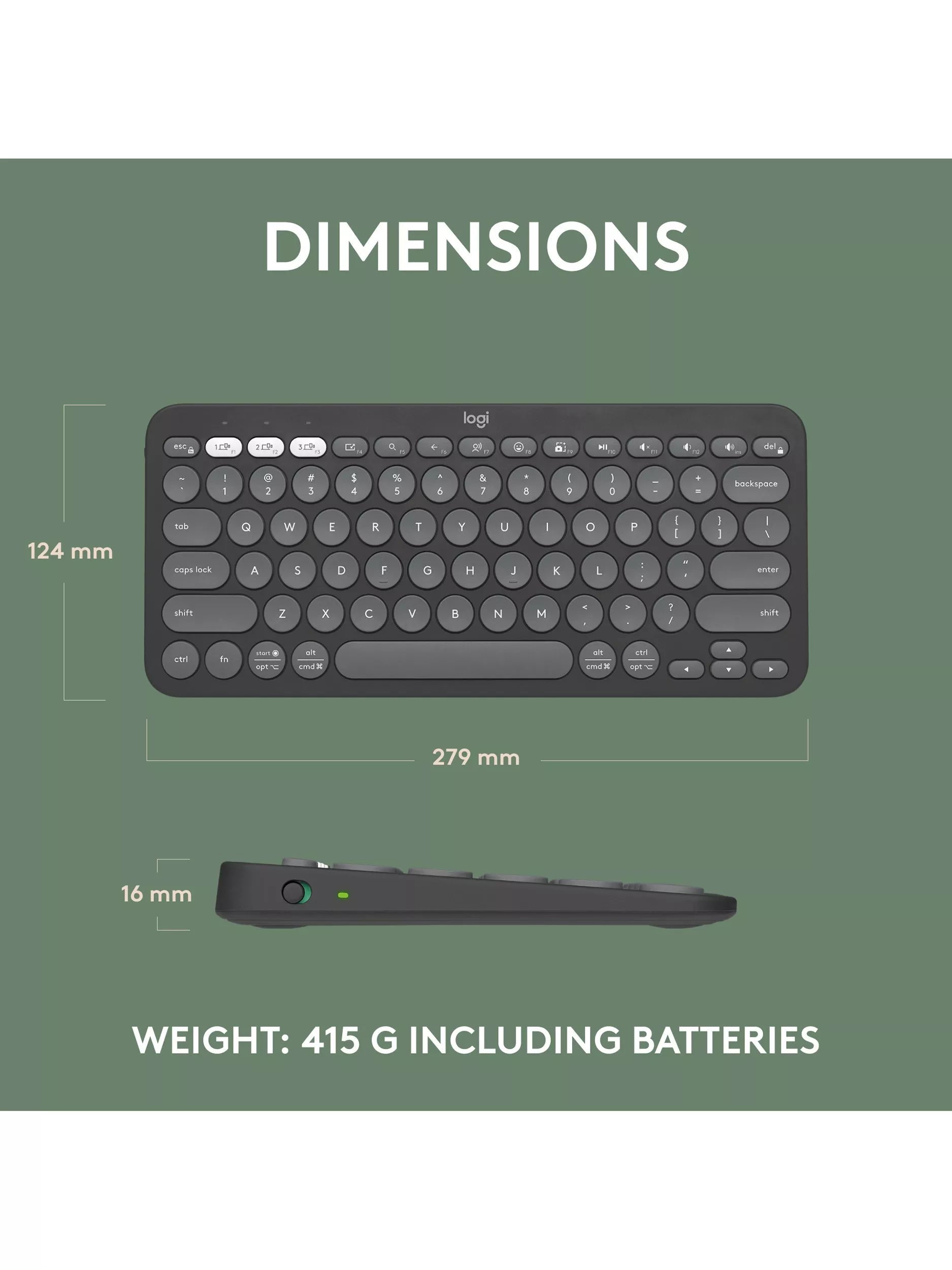 Logitech Pebble Keys 2 K380s wireless keyboard, UK version