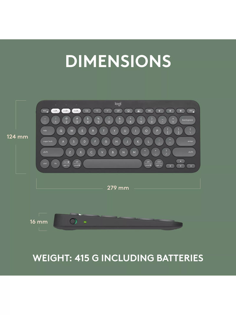 Logitech Pebble Keys 2 K380s wireless keyboard, UK version