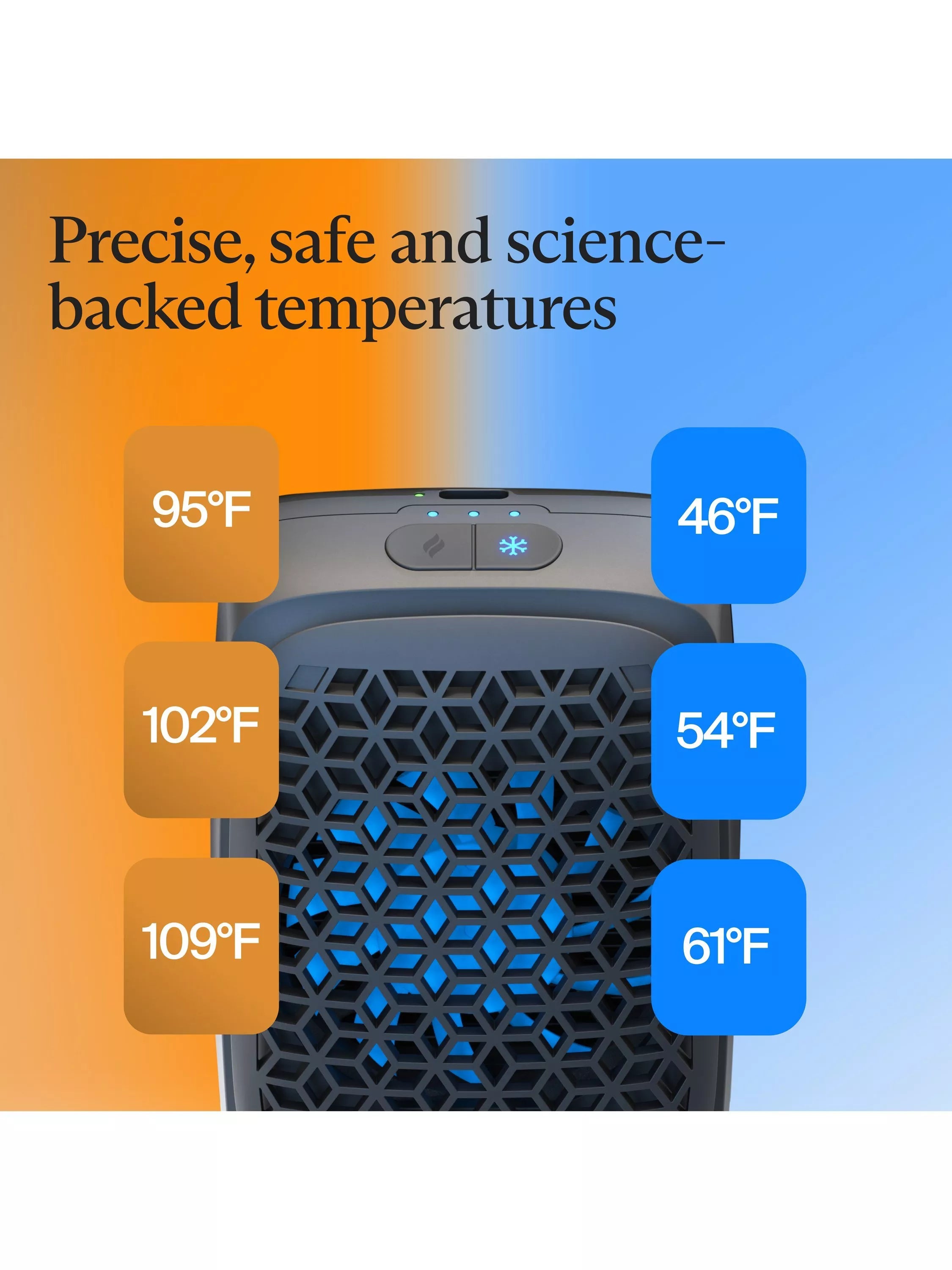 Therabody RecoveryTherm Cube portable therapy device, imported from the UK