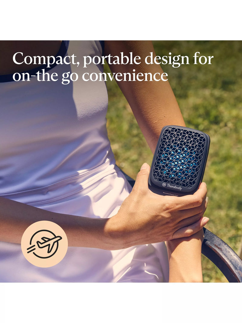 Therabody RecoveryTherm Cube portable therapy device, imported from the UK