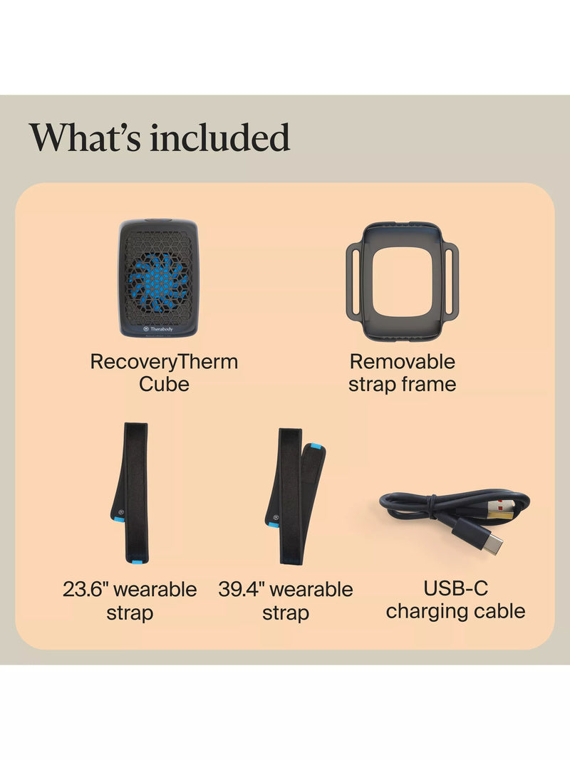 Therabody RecoveryTherm Cube portable therapy device, imported from the UK