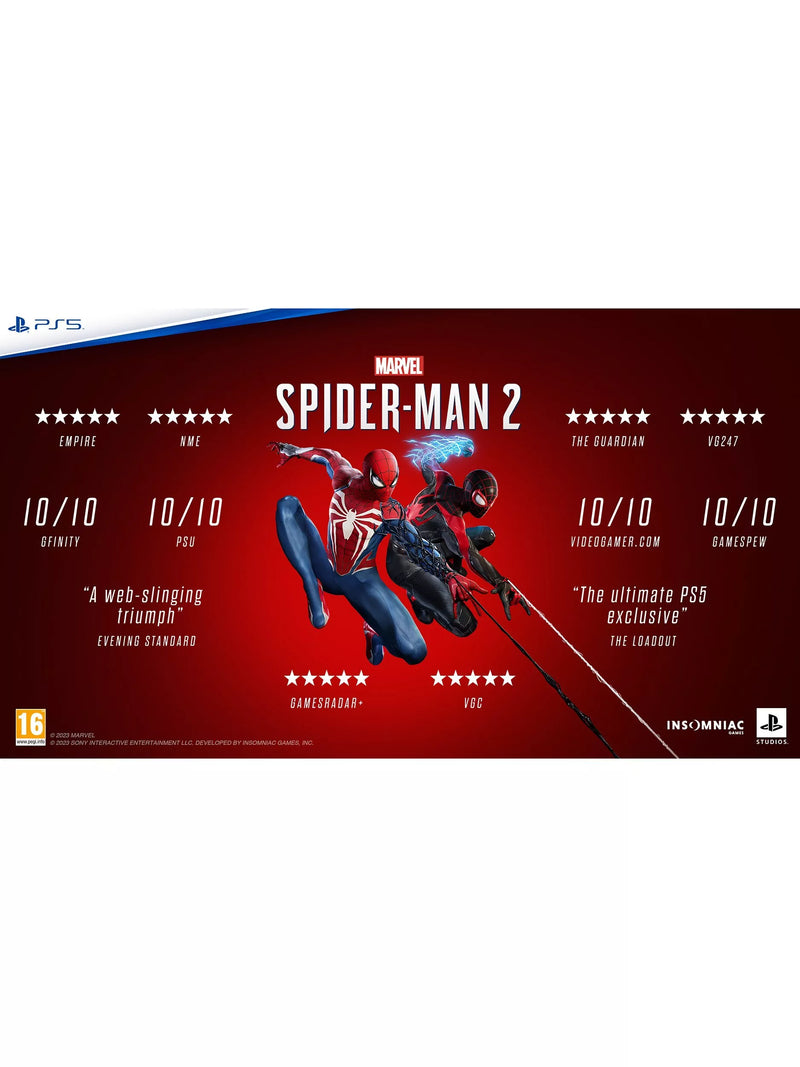 Sony Marvel's Spider-Man 2 PS5 video game disc, imported from the UK