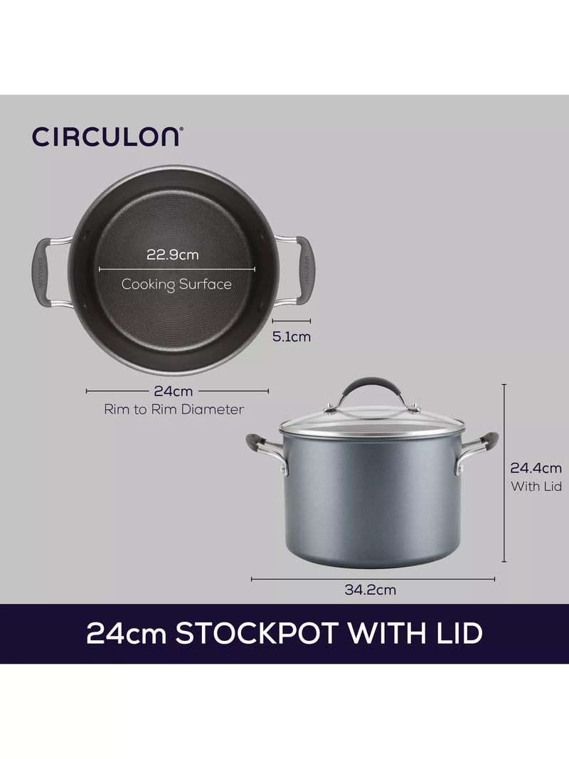 Circulon ScratchDefense non-stick stockpot and lid 24cm - British product
