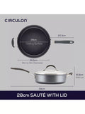 Circulon ScratchDefense non-stick sauté pan with lid and helper handle 28cm - British product