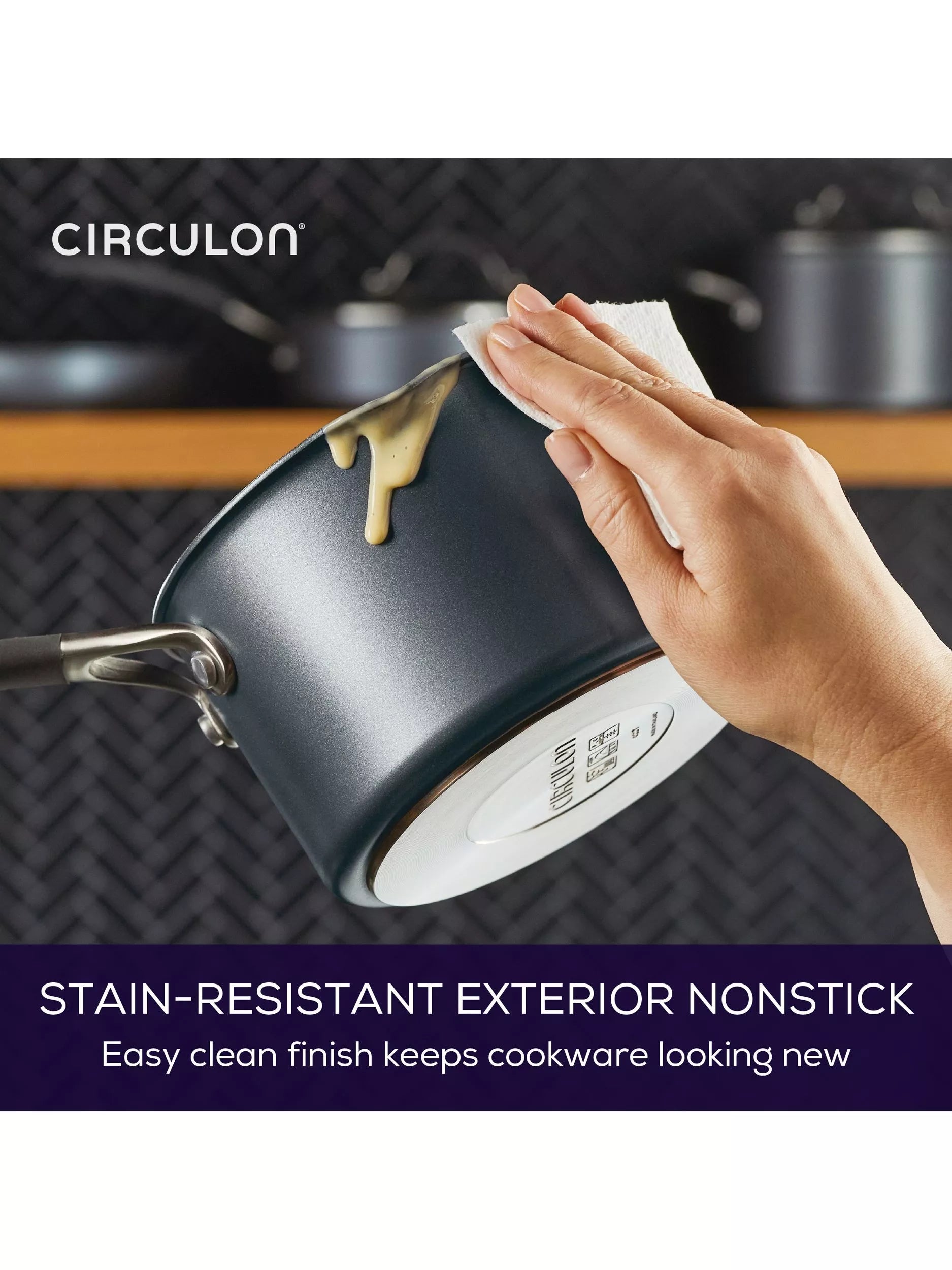 Circulon ScratchDefense saucepan set 3 piece, imported from the UK