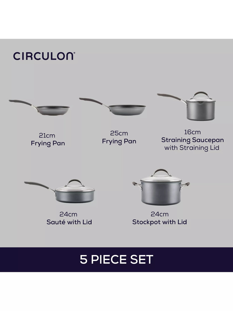 Circulon ScratchDefense non-stick pan set 5 piece, imported from the UK