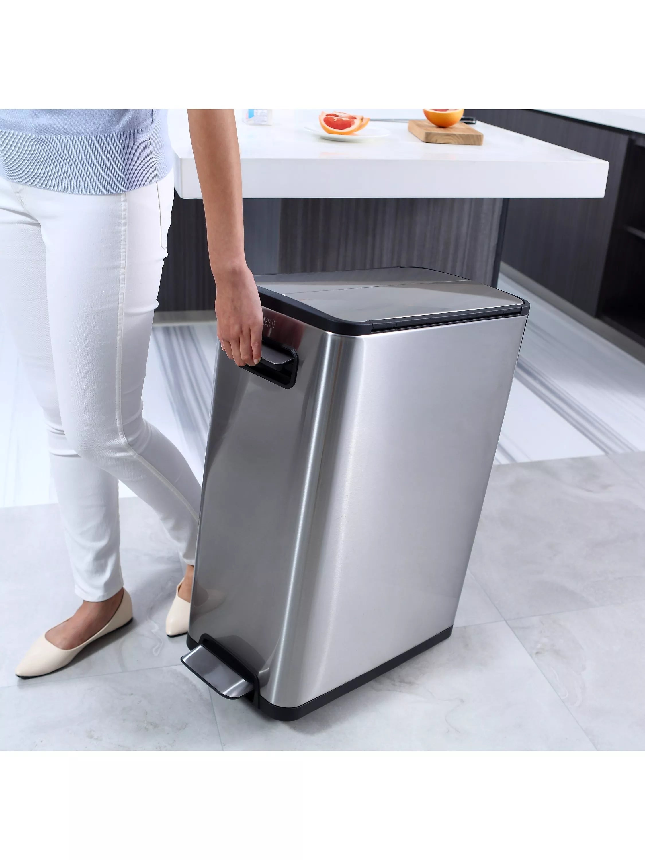 EKO Ecofly stainless steel pedal bin 45L - British product