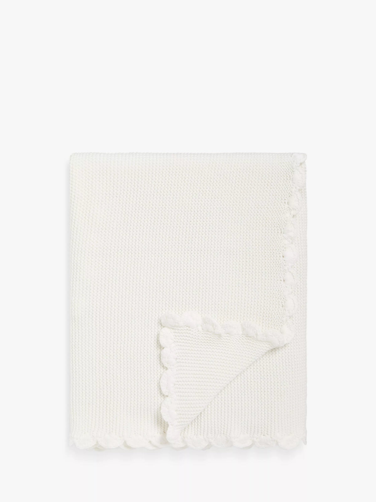 John Lewis scalloped cotton baby blanket 100 x 80cm, UK version