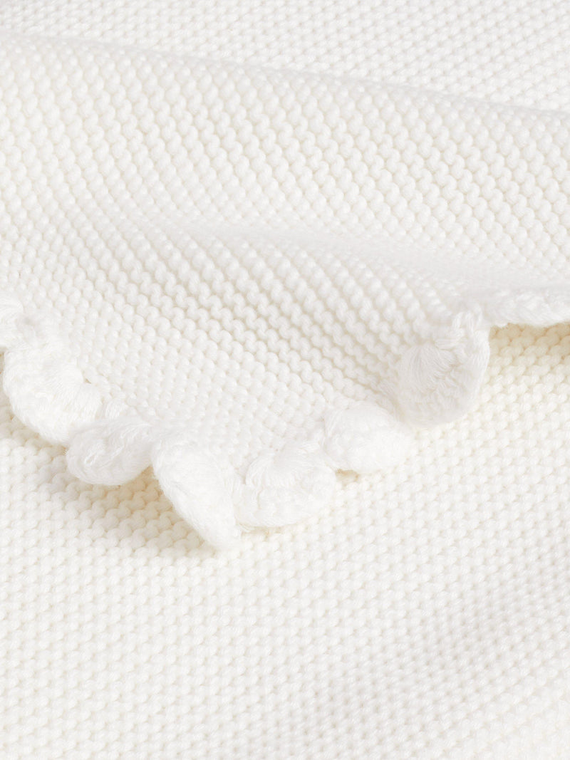 John Lewis scalloped cotton baby blanket 100 x 80cm, UK version