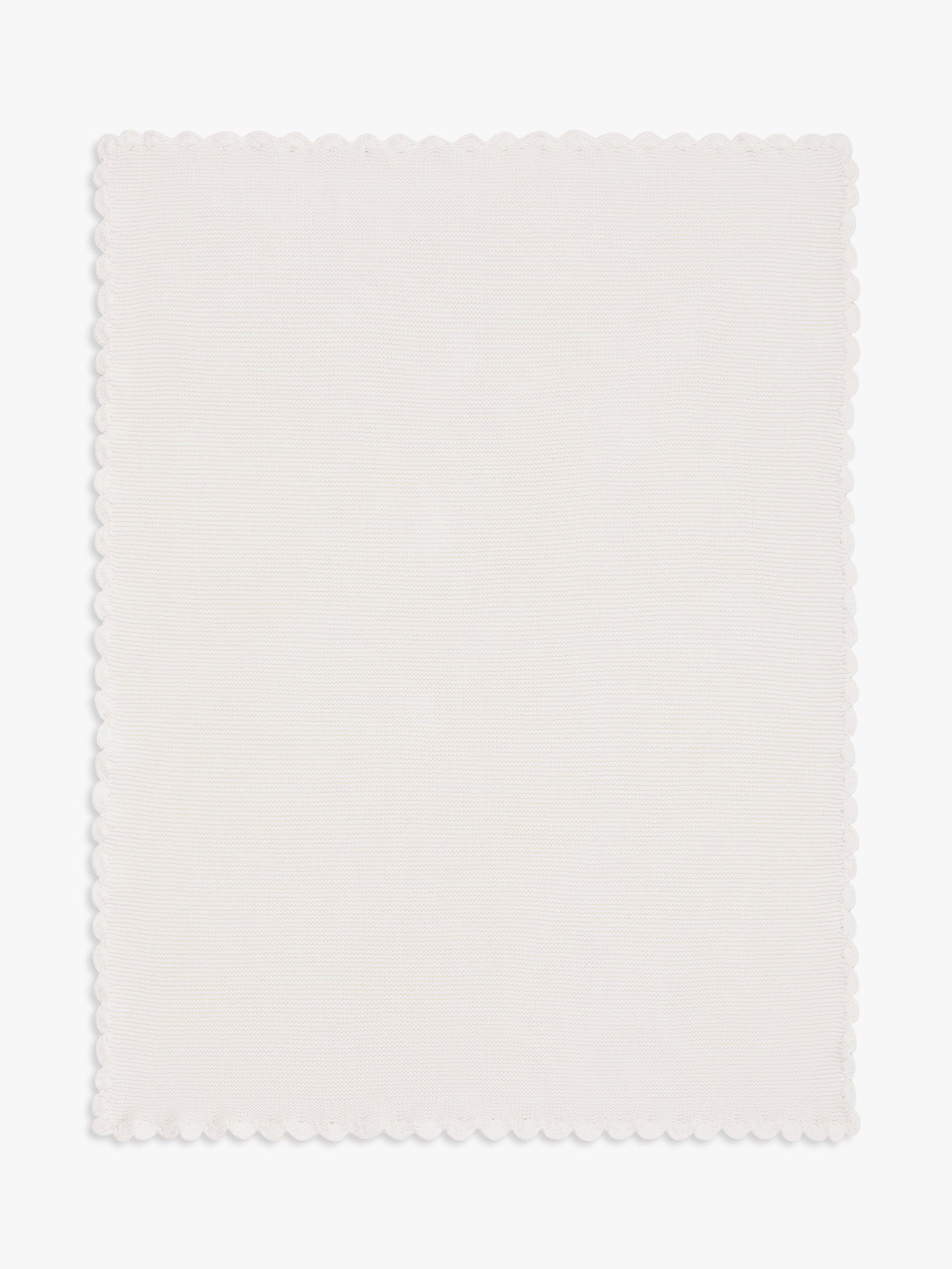 John Lewis scalloped cotton baby blanket 100 x 80cm, UK version