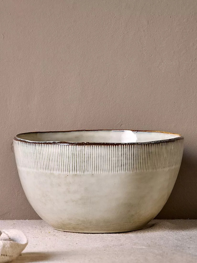nkuku Malia stoneware serving bowl cream 24cm (British brand)