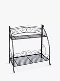 VegTrug folding swirl steel plant stand with two shelves, imported from the UK