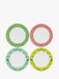 Designers Guild Ikebana porcelain dinner plates set of 4, 27cm, multi floral patterns - British product