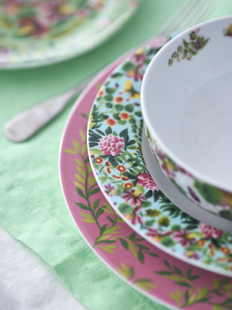 Designers Guild Ikebana porcelain dinner plates set of 4, 27cm, multi floral patterns - British product