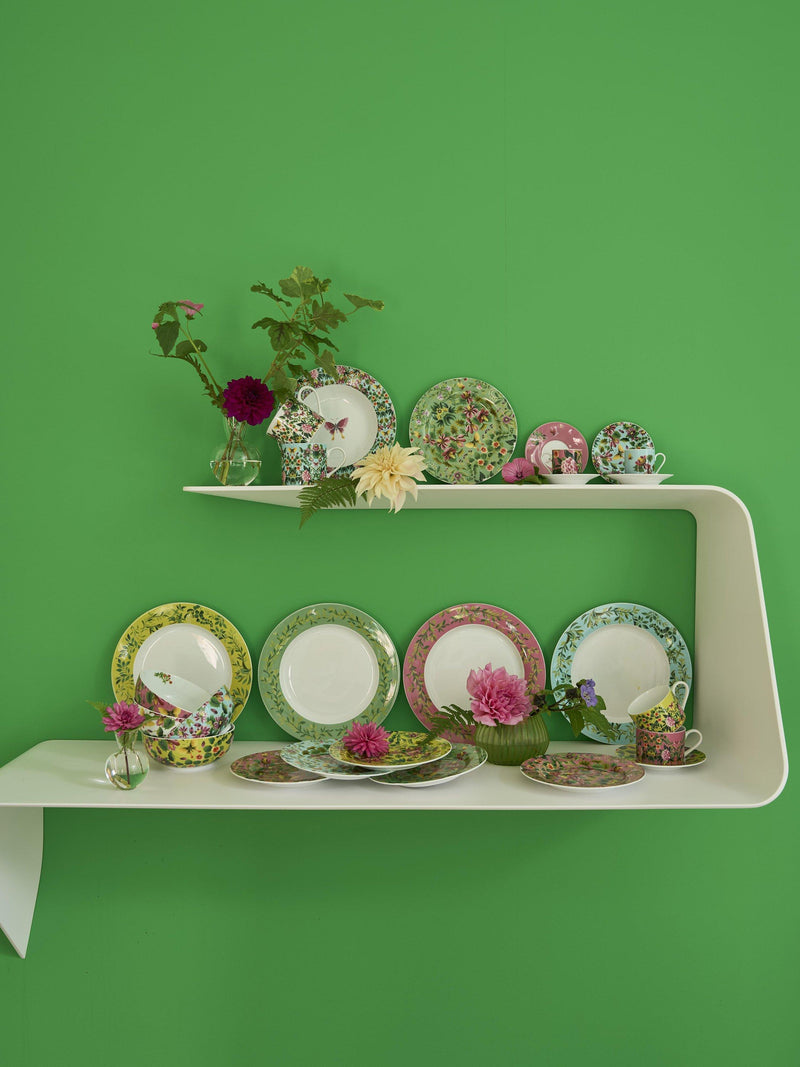 Designers Guild Ikebana porcelain dinner plates set of 4, 27cm, multi floral patterns - British product