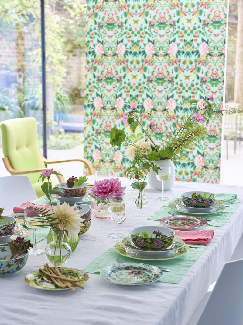 Designers Guild Ikebana porcelain dinner plates set of 4, 27cm, multi floral patterns - British product