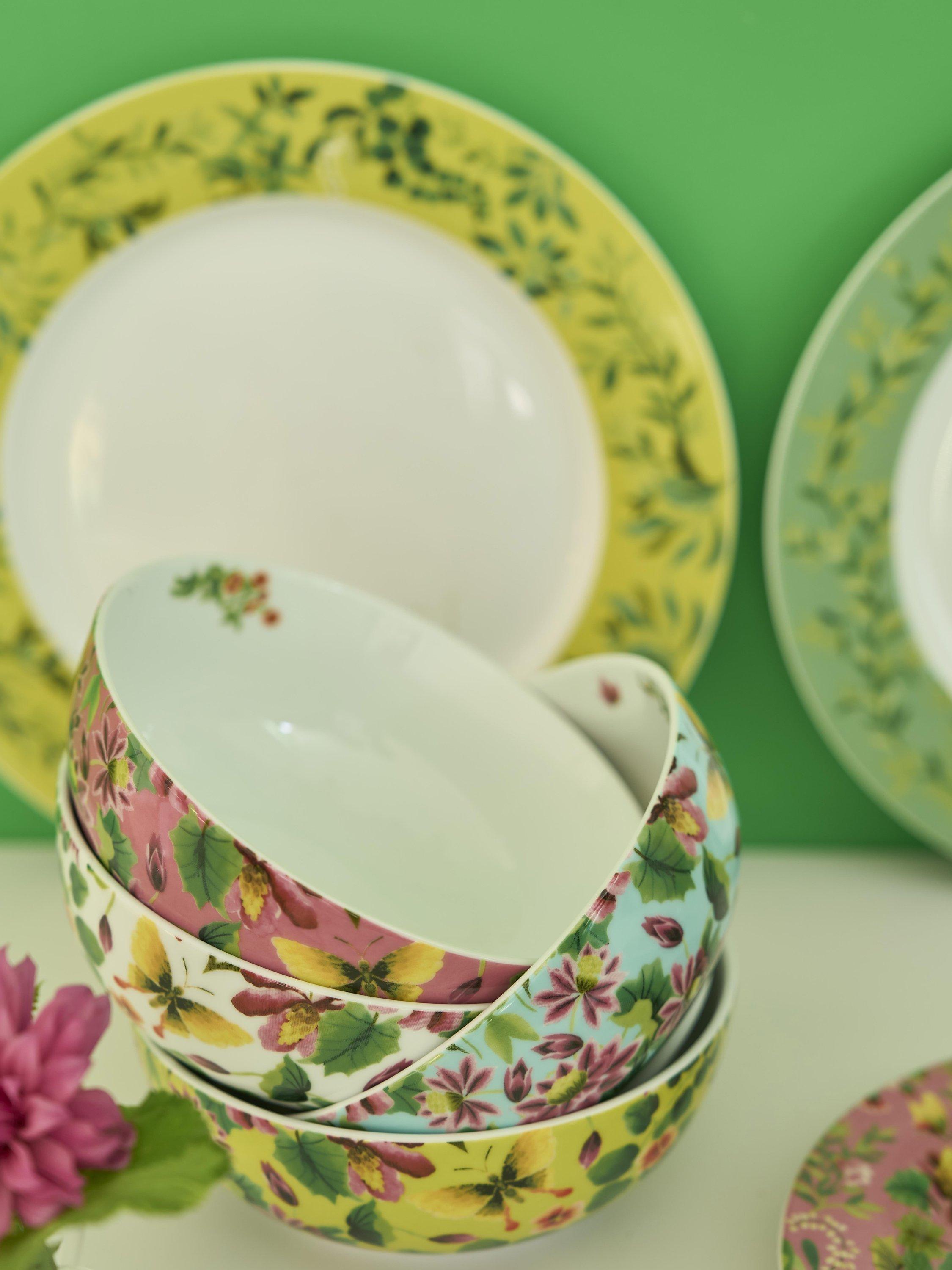 Designers Guild Ikebana porcelain cereal bowl set of 4 16.2cm - British product