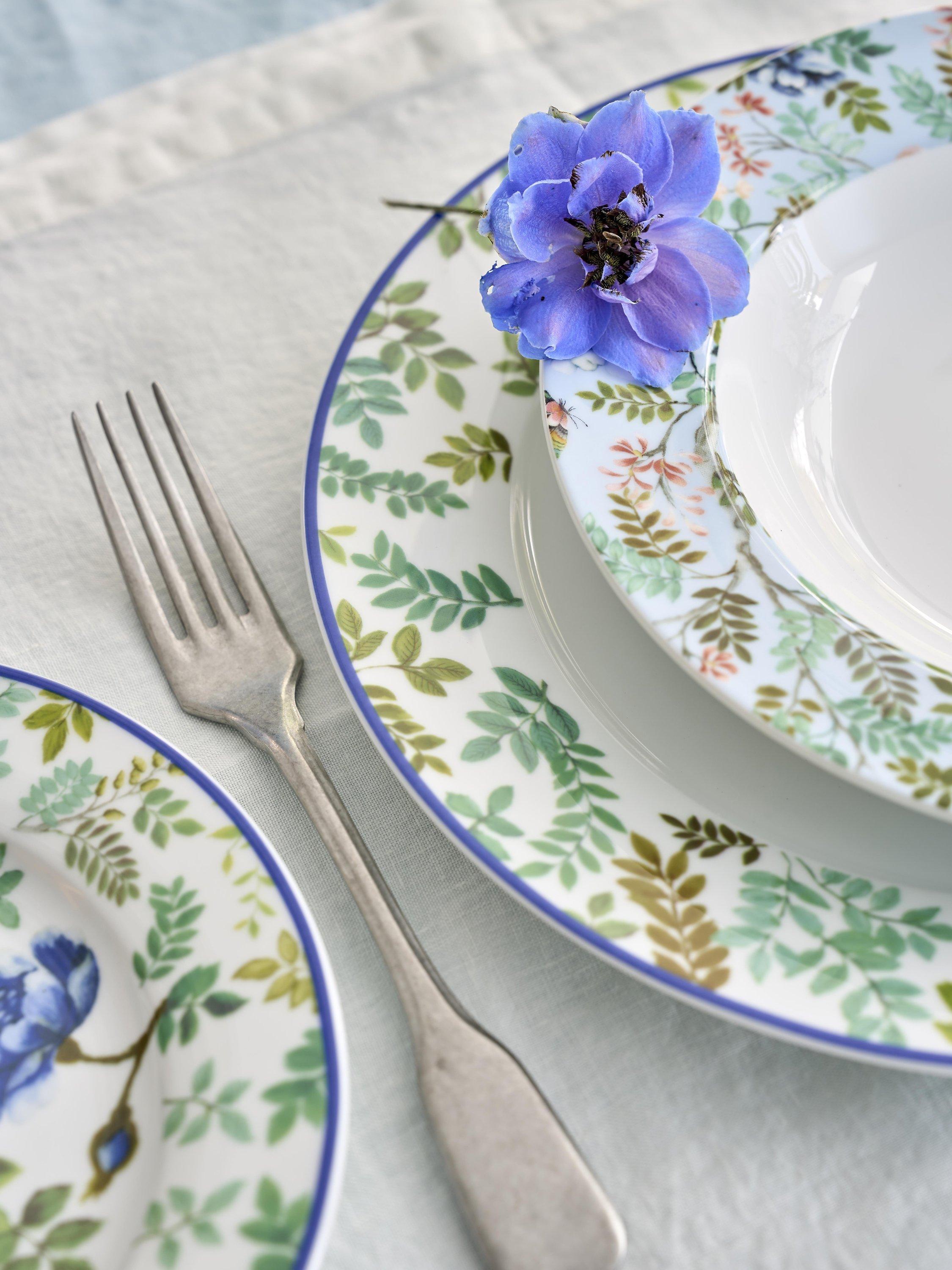 Designers Guild porcelain side plates, set of 4, 20cm - British product