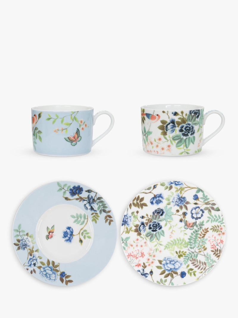 Designers Guild Porcelaine de Chine porcelain cup and saucer set, multi, 220ml - British product