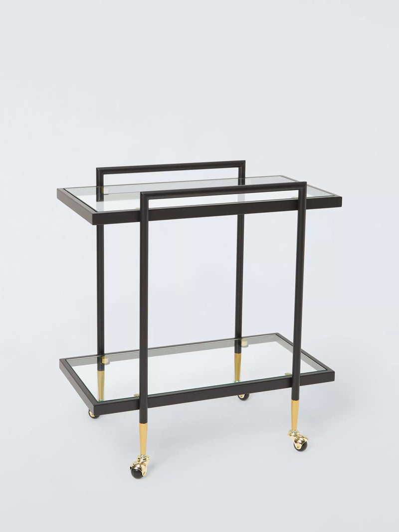 Swoon Cole bar cart with glass shelves (British brand)