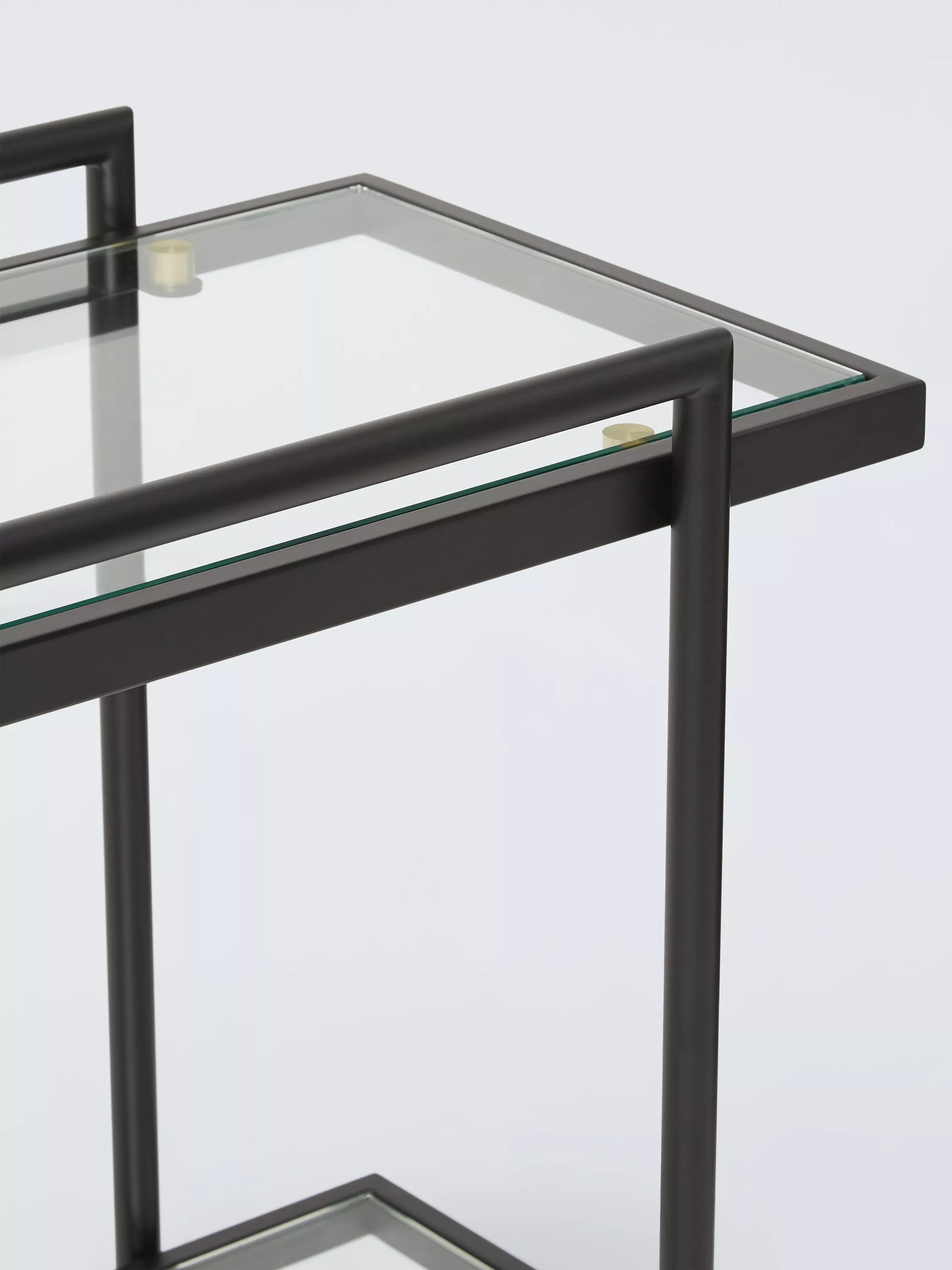 Swoon Cole bar cart with glass shelves (British brand)