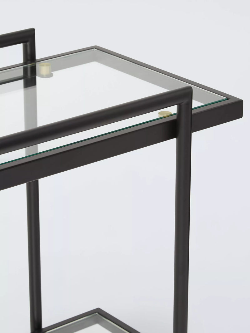 Swoon Cole bar cart with glass shelves (British brand)