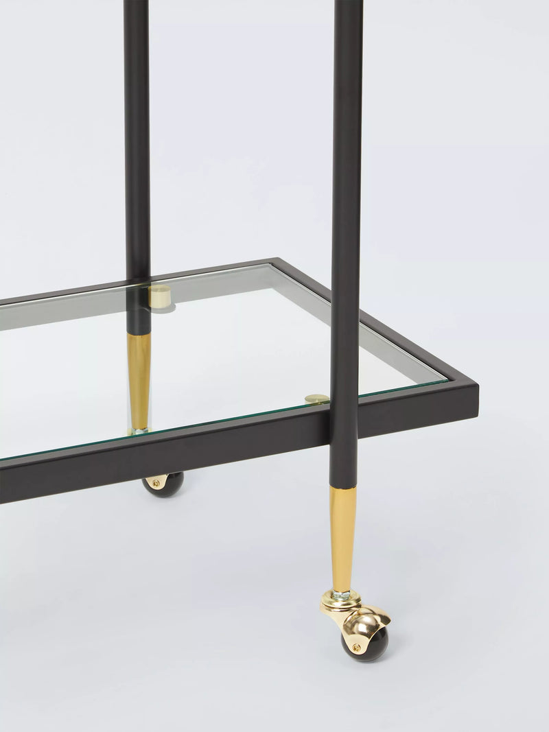 Swoon Cole bar cart with glass shelves (British brand)