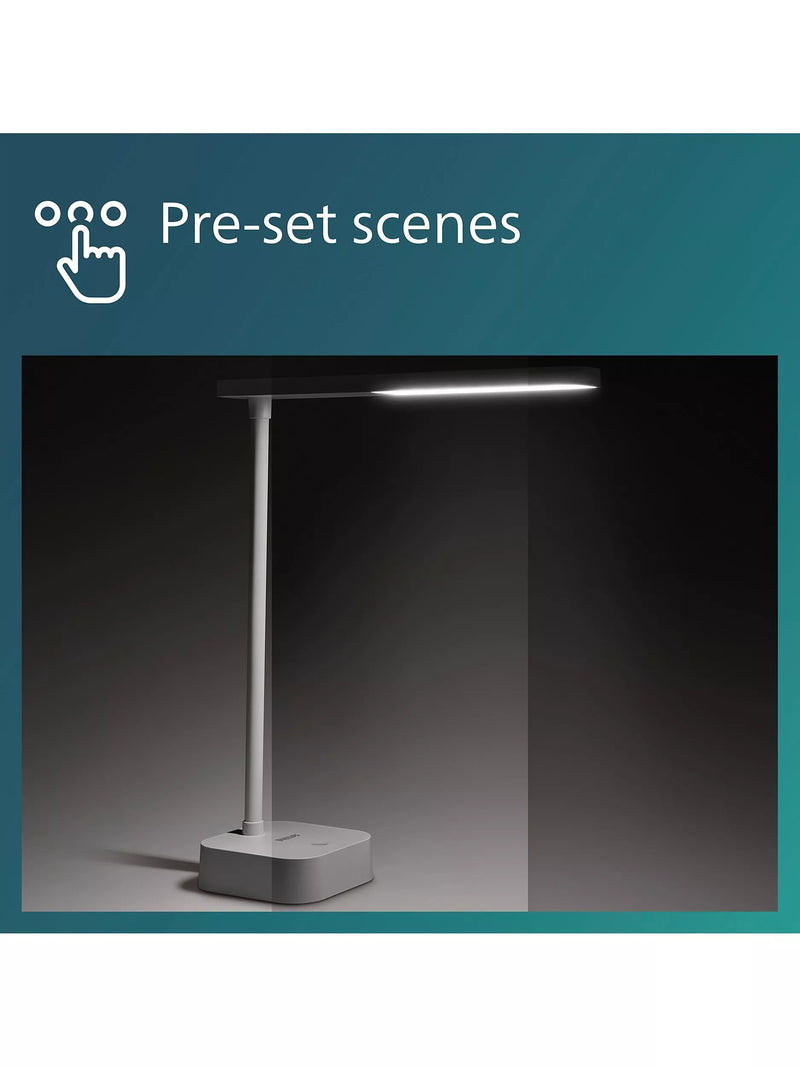 Philips Tilpa portable LED desk lamp, white - British product