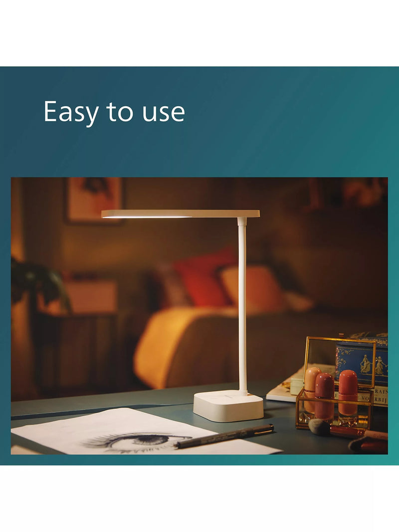 Philips Tilpa portable LED desk lamp, white - British product