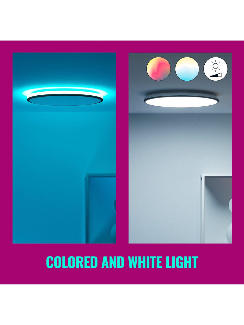 WiZ Smart LED Rune Zweizonen-Deckenleuchte mit abstimmbarem Weiß, 40cm - Britisches Produkt
