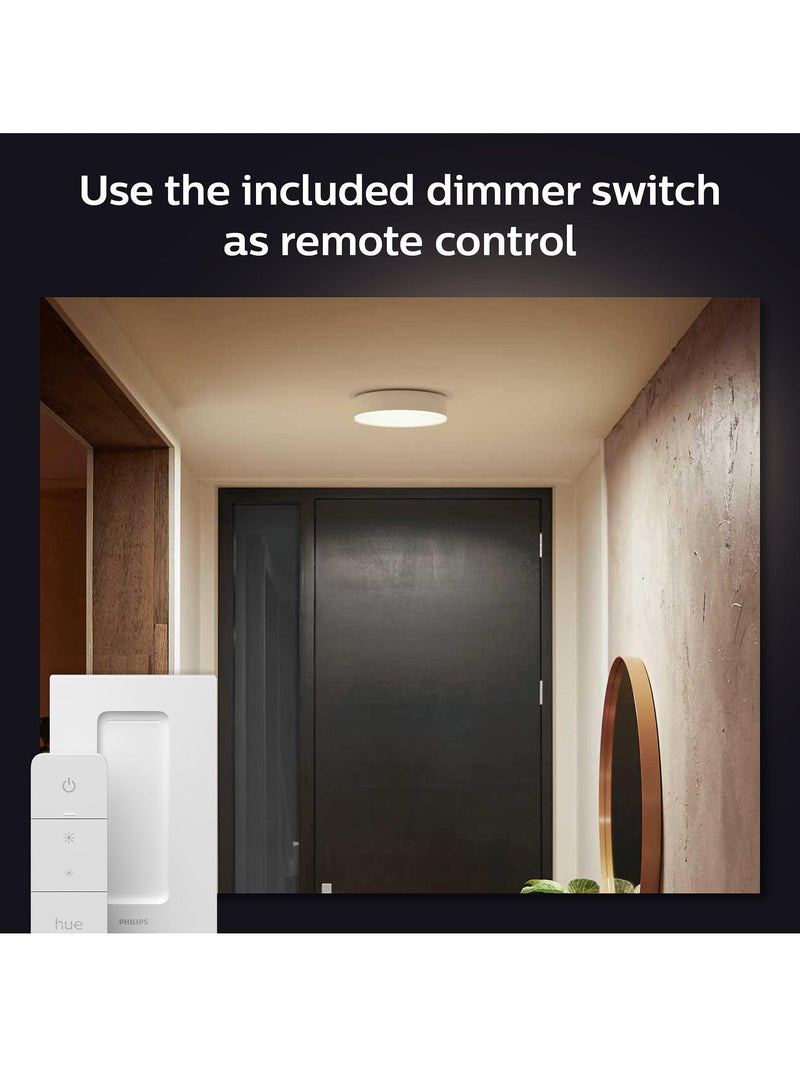 Philips Hue Enrave kleine flache Deckenleuchte mit Dimmer, importiert aus Großbritannien