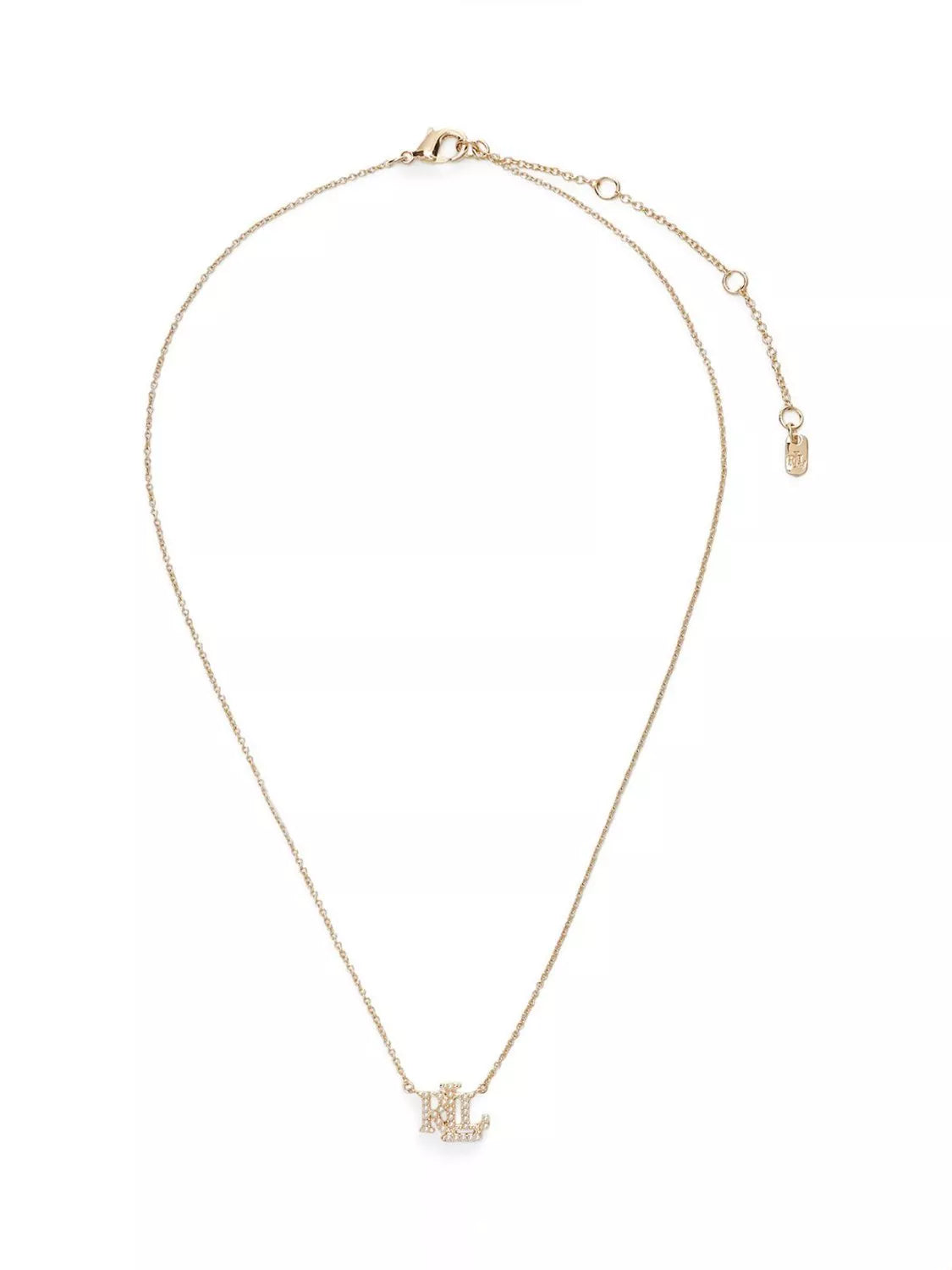 Lauren Ralph Lauren faux pearl pendant necklace 40.5cm gold toned, UK version