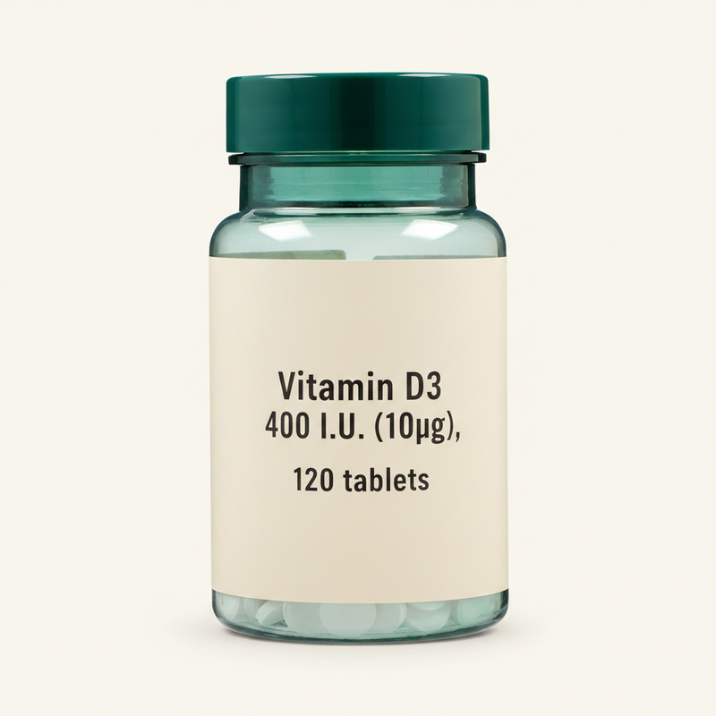 Holland & Barrett Vitamin D3 400 IU 120 Tablets, UK version