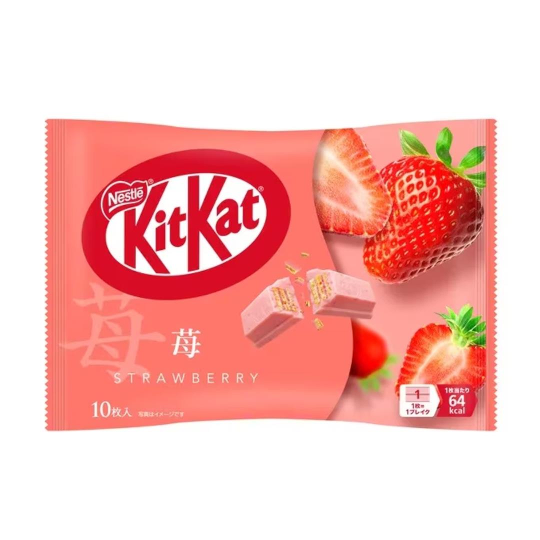 Nestle Kit Kat strawberry flavour mini bars, imported from the UK