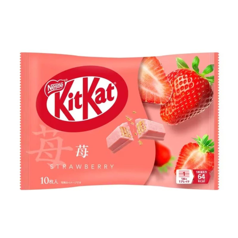 Nestle Kit Kat strawberry flavour mini bars, imported from the UK