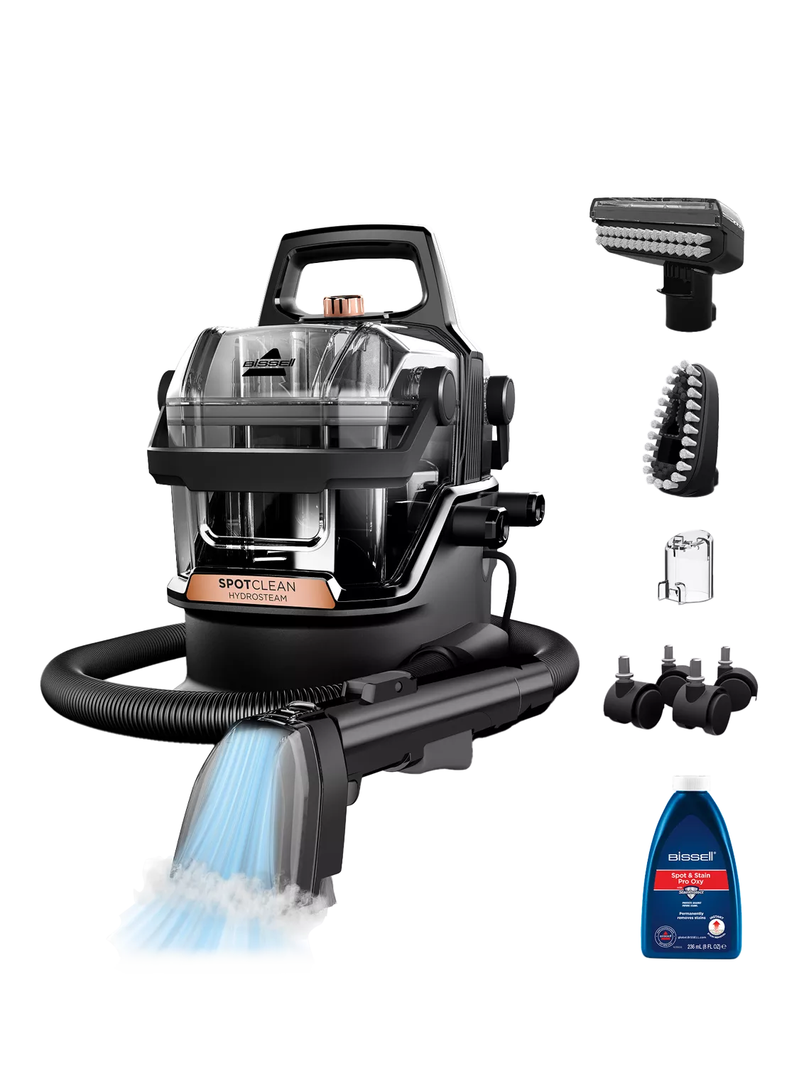 BISSELL SpotClean Hydrosteam steam spot cleaner black copper (British brand)
