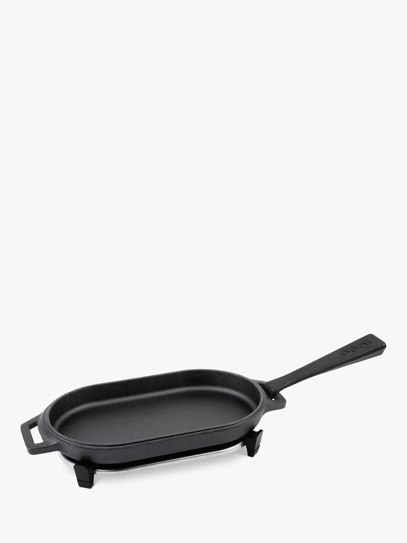 Ooni cast iron sizzler pan with trivet, imported from the UK