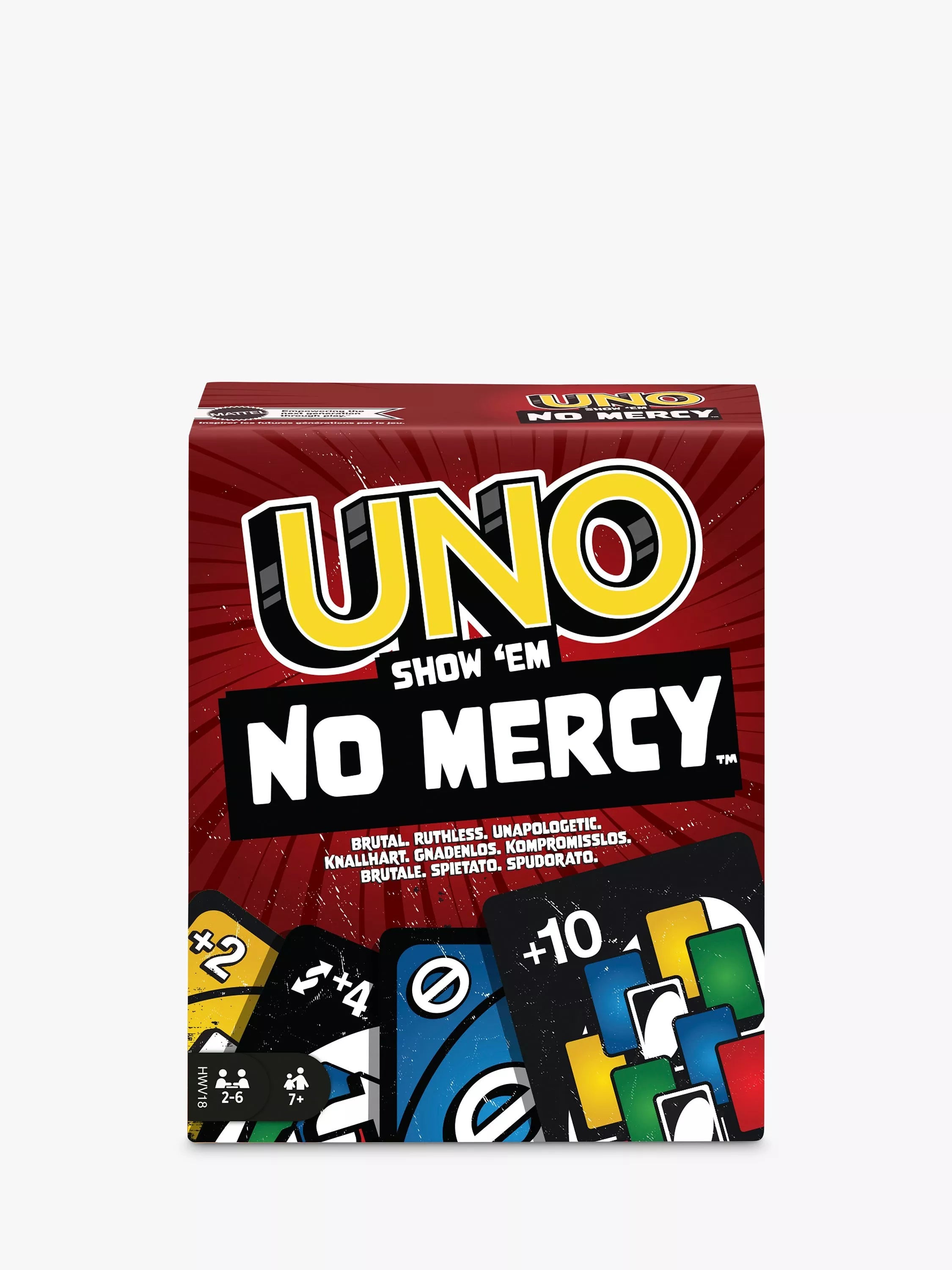 Mattel UNO No Mercy game 168 cards, imported from the UK