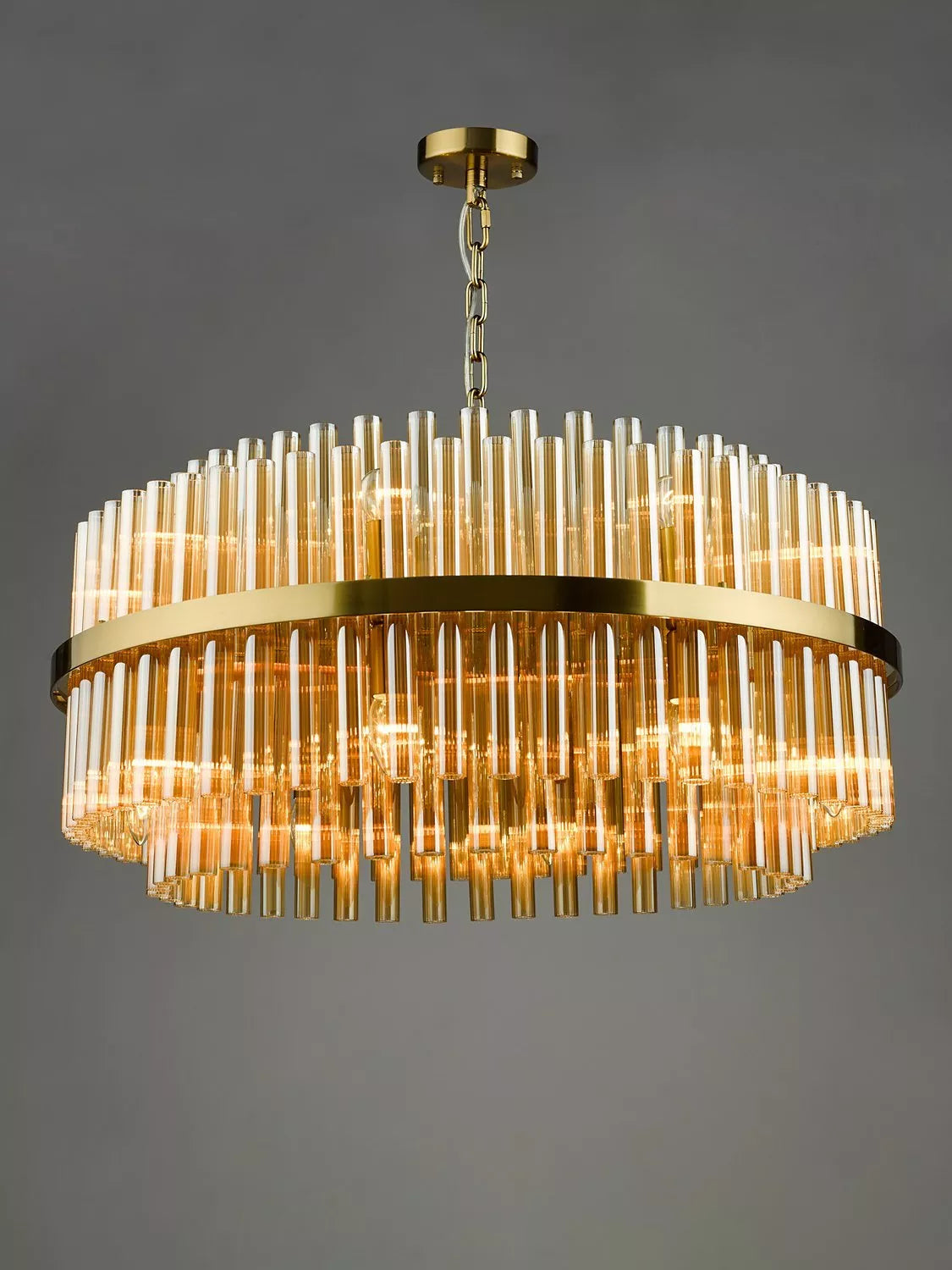 Där Imani glass pendant ceiling light brass champagne, UK version