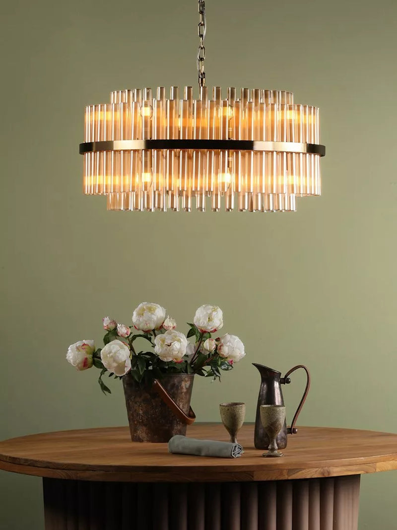 Där Imani glass pendant ceiling light brass champagne, UK version