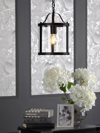 John Lewis Laura Ashley Harrington Pendant Ceiling Light, Black- Buy online at McGrocer