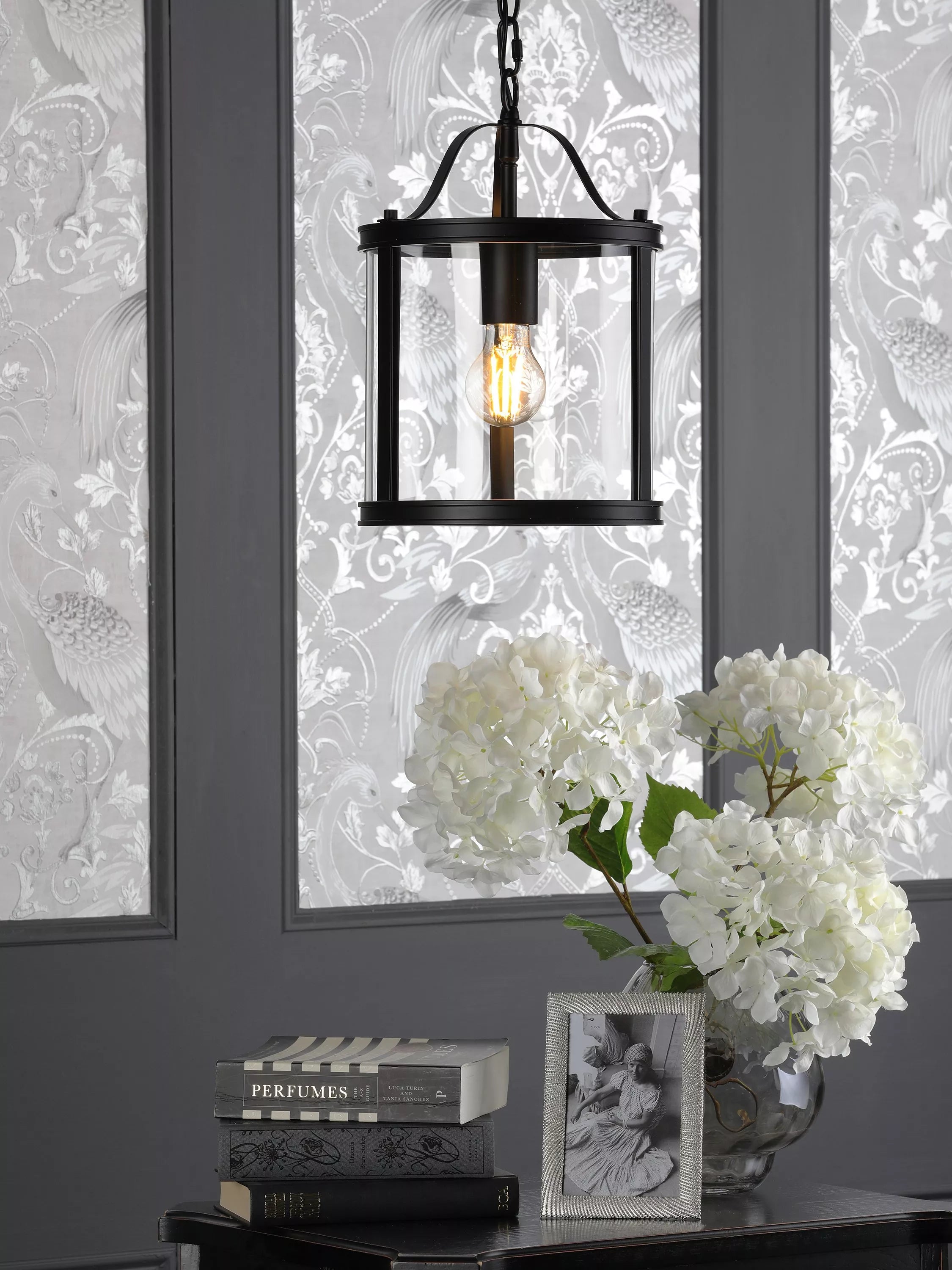 Laura Ashley pendant ceiling light black (British brand)