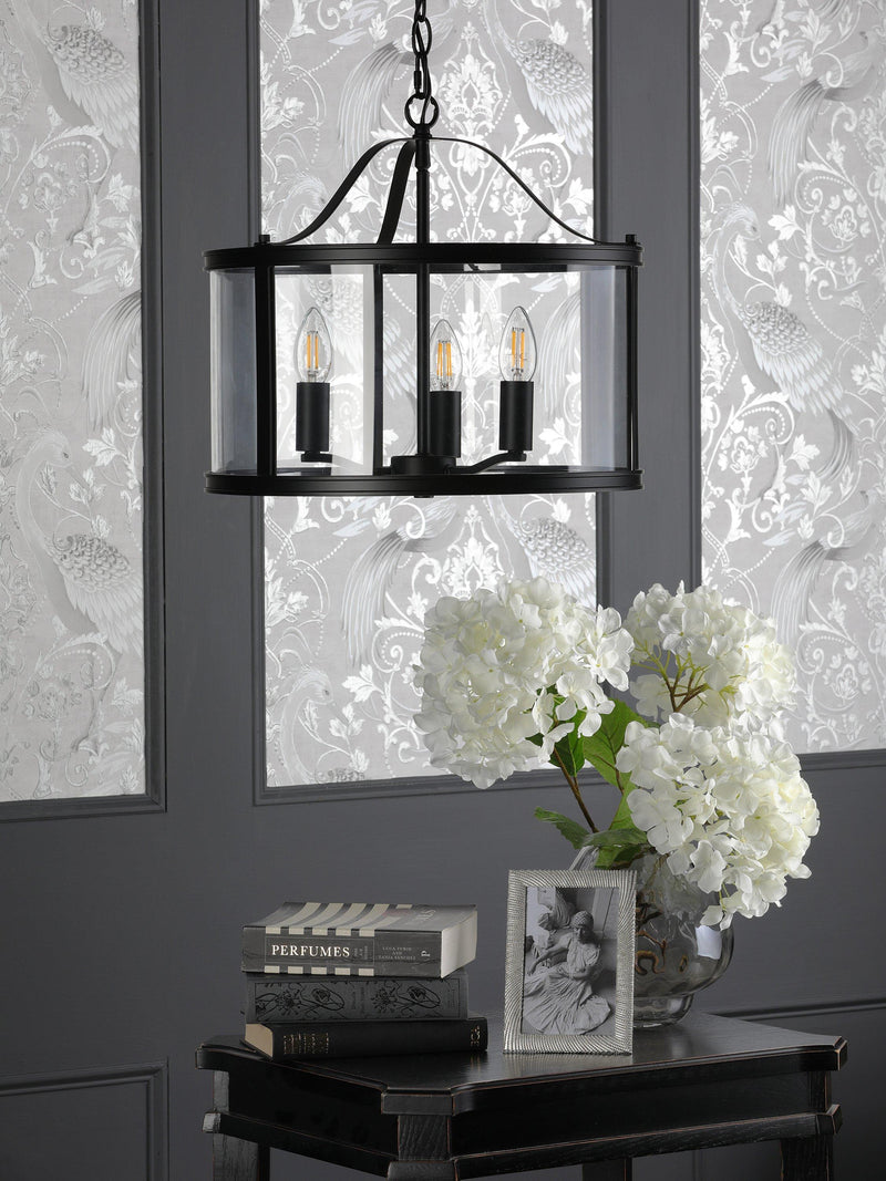 Laura Ashley Harrington pendant ceiling light black, imported from the UK