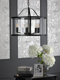 Laura Ashley pendant ceiling light black 5 arm - British product