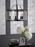 Laura Ashley pendant ceiling light black 5 arm - British product